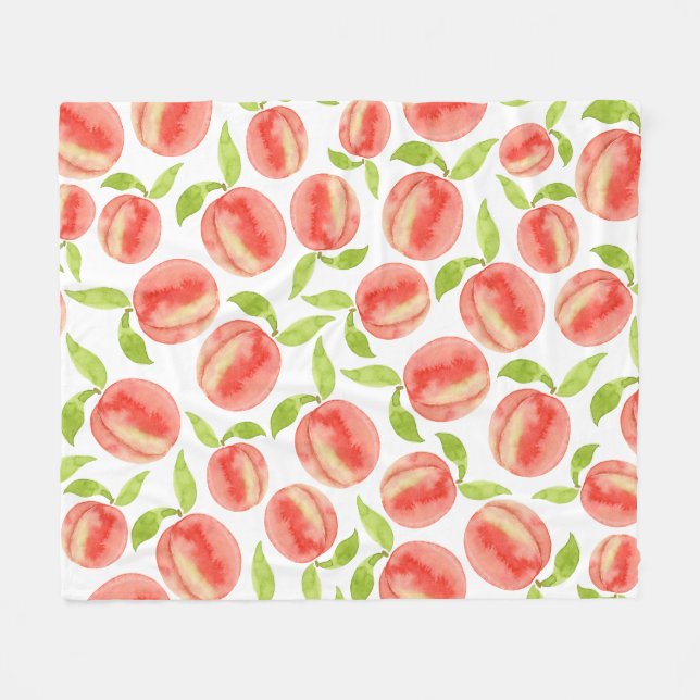 Watercolor Peach Mönster  Fleecefilt (Framsidan (Horisontell))