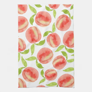 Watercolor Peach Mönster   Kökshandduk