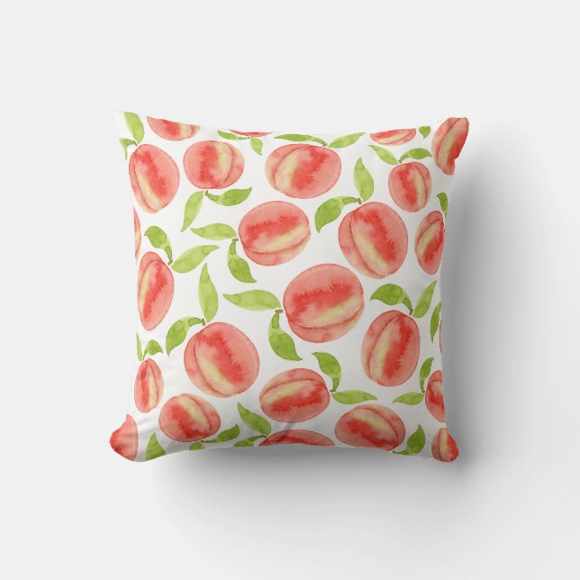 Watercolor Peach Mönster  Kudde (Framsida)