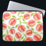 Watercolor Peach Mönster Laptop Fodral<br><div class="desc">Söt vattenfärgad målart persika mönster</div>