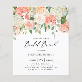 Watercolor Peach och Ivory Flowers Möhippa Brunch