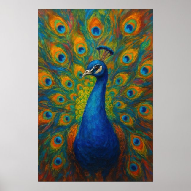 Watercolor Peacock  Poster (Framsidan)