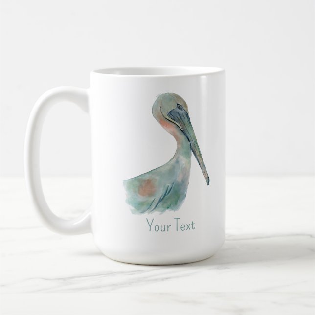 Watercolor Pelican Kaffemugg (Vänster)