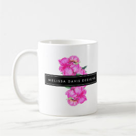 Watercolor Peonies Bunch Blommigt Designer Kaffemugg