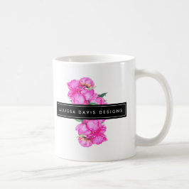 Watercolor Peonies Bunch Blommigt Designer Kaffemugg