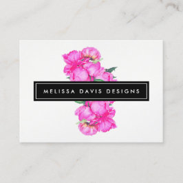 Watercolor Peonies Bunch Blommigt Designer Visitkort