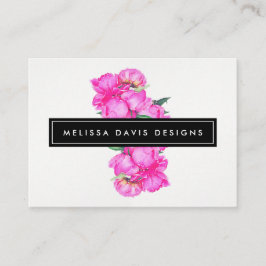 Watercolor Peonies Bunch Blommigt Designer Visitkort