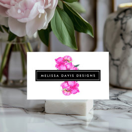 Watercolor Peonies Bunch Visitkort