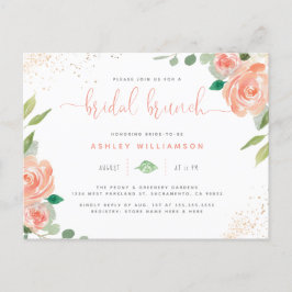 Watercolor Peonies Eucalyptus Möhippa Brunch Inbjudan Vykort