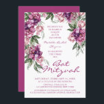 Watercolor Peony Bat mitzvah Modern Blommigt Inbjudningar<br><div class="desc">Watercolor Peony Bat mitzvah Modern Blommigt Investigations har en elegant vattencolor lila Peony blomma ram i mjuk djup lila och dammig rosa med grönt löv på vit bakgrund med din Bat mitzvah inbjudan i mitten. Anpassa genom att redigera texten i textrutorna. Designad för dig ©Evco Studio www.zazzle.com/store/evcostudio</div>