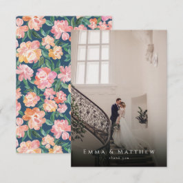 Watercolor Peony Blommigt Bröllop Photo Tack