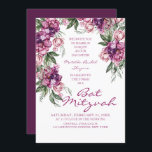 Watercolor Peony Corporate Logotyp Bat mitzvah Inbjudningar<br><div class="desc">Bat mitzvah inbjudan till Watercolor Peony Corporate Logotyp innehåller en elegant vattenfärgsblomma lila Peony-blomma ram i mjuk, djup lila och dammig rosa med grönt löv på vit bakgrund med din Bat mitzvah inbjudan i mitten. Anpassa genom att redigera texten i textrutorna. Lägg till Logotypen Corporate i baksidan av designen. Designad...</div>