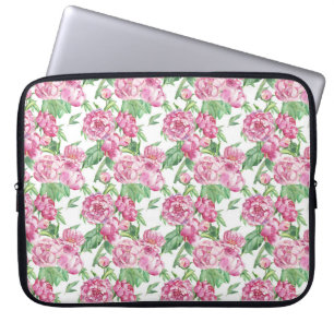 Watercolor peony fält laptop fodral