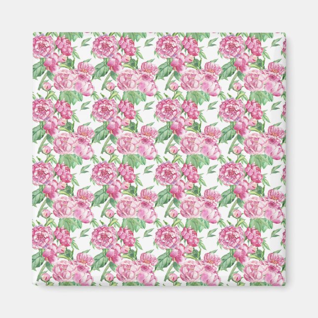 Watercolor peony fält magnet (Framsidan)
