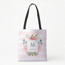 Watercolor Peony Flowers with Monogram and Rand