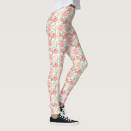 Watercolor Peony Mönster Leggings