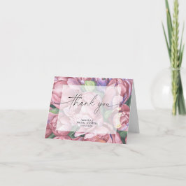 Watercolor peony ro - tack möhippa kort