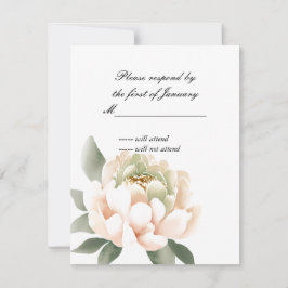 Watercolor Peony-svarskort OSA Kort