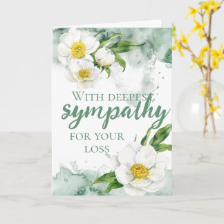 Watercolor Peony Sympathy Kort