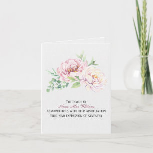 Watercolor Peony Sympathy Tack Kort