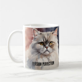 Watercolor Persian Cat Porträtt Mugg