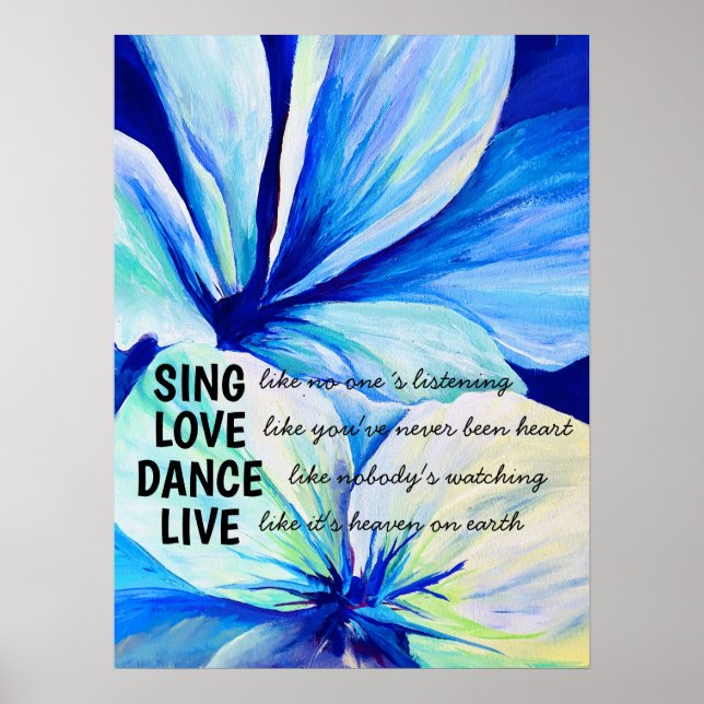 Watercolor Persian Lilies Petals inspirational Poster (Framsidan)