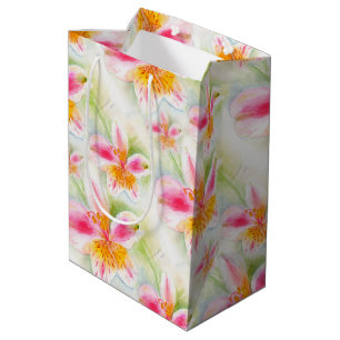 Watercolor Peruvian Lily Alstroemeria konstpresent
