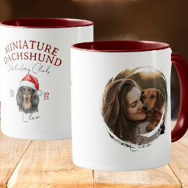 Watercolor Pet Porträtt jul Dachshund Mugg