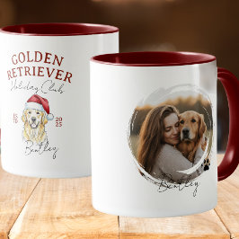 Watercolor Pet Porträtt jul, Golden Retriever Mugg