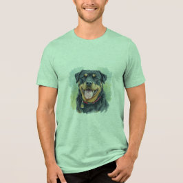 Watercolor Pet Rottweiler Portrait T Shirt