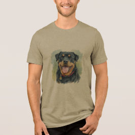 Watercolor Pet Rottweiler Portrait T Shirt