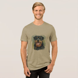 Watercolor Pet Rottweiler Portrait T Shirt