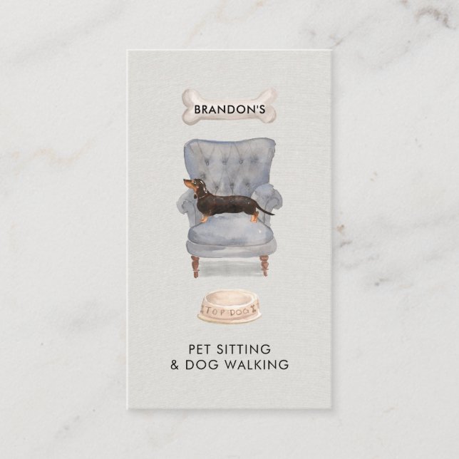 Watercolor Pet Sitter Dog Walker Visitkort (Framsida)