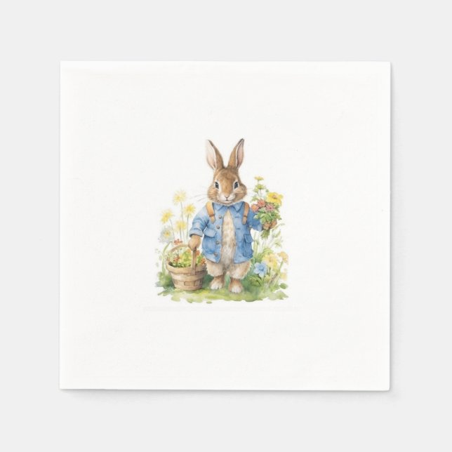 Watercolor Peter Rabbit Birthday Pappersservett (Framsidan)