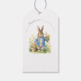Watercolor Peter Rabbit Birthday Presentetikett