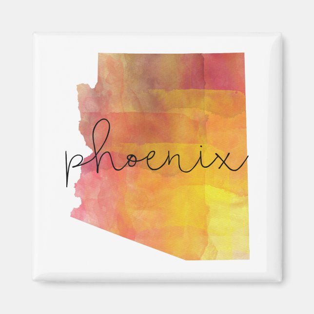 Watercolor Phoenix Arizona Magnet (Framsidan)