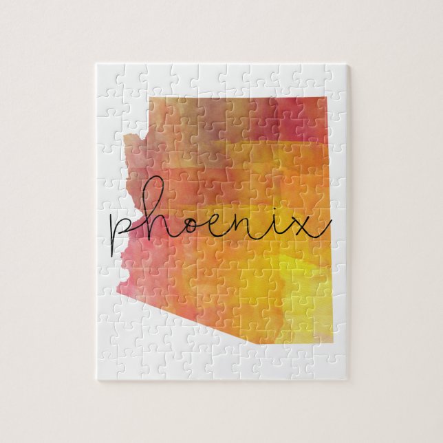 Watercolor Phoenix Arizona Pussel (Vertikal)