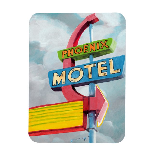 Watercolor Phoenix Motel Magnet (Vertikal)
