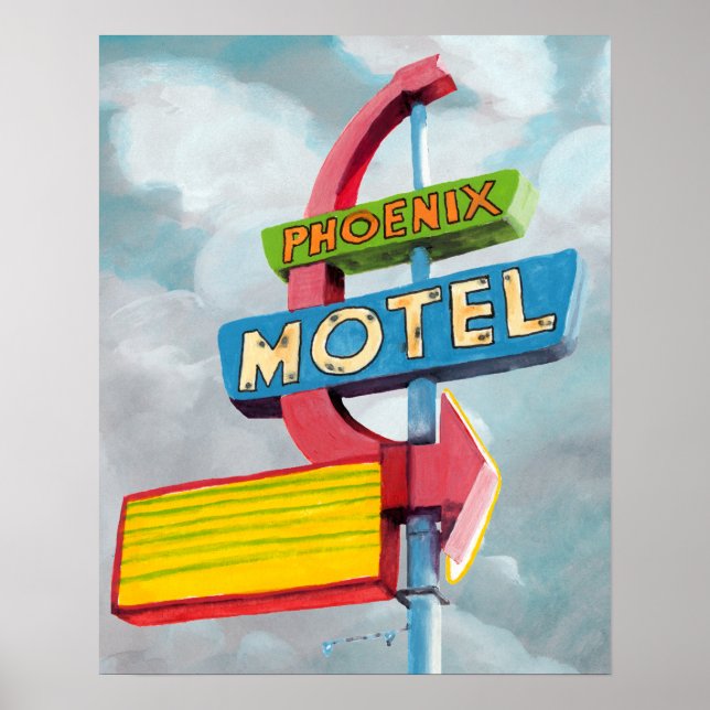 Watercolor Phoenix Motel Poster (Framsidan)