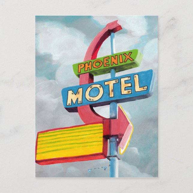 Watercolor Phoenix Motel Vykort (Framsida)
