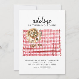 Watercolor Picnic Födelsedagsfest inbjudan