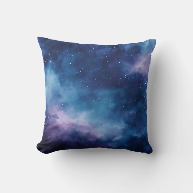 Watercolor Pillow Night Himmel Kudde (Framsida)