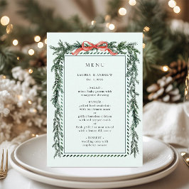 Watercolor Pine Garland Wedding Mint Green Meny