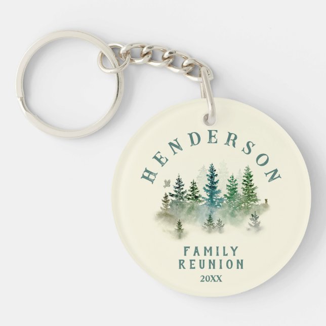 Watercolor PineTrees Family Reunion Button (Framsidan)