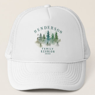 Watercolor PineTrees Family Reunion Button Keps