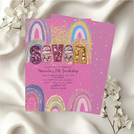  Watercolor pink and gold stars  BirthdaInvitation Inbjudningar