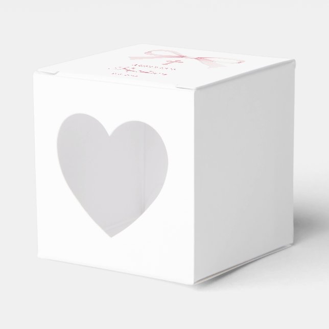 Watercolor Pink Bow Baptism Heart Presentaskar (Framsidan Sidan)