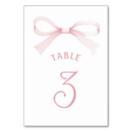 Watercolor Pink Bow Bordsnummer