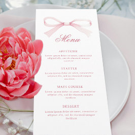 Watercolor Pink Bow Classic Meny