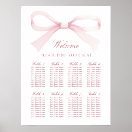 Watercolor Pink Bow Seating Chart Poster